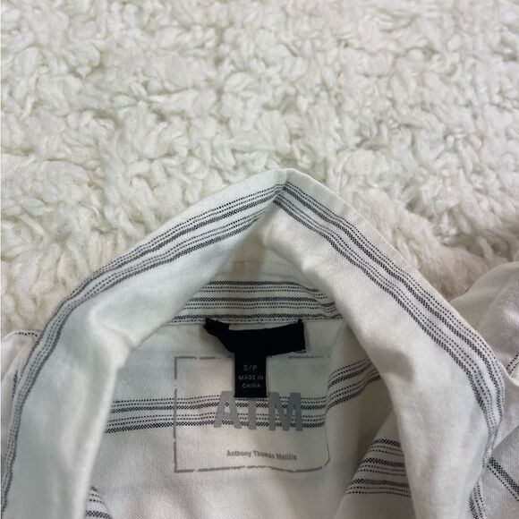 ATM Striped Shirt Button Down Dress - Picture 6 of 9